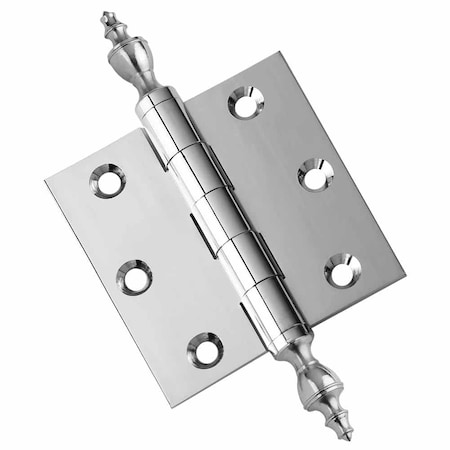 Embassy 3 x 3 Solid Brass Hinge, Polished Chrome Finish with Urn Tips 3030US26AU-1